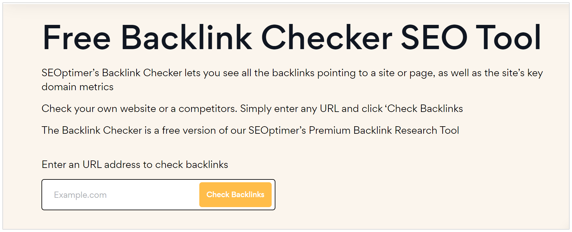 Gratis Backlink Checker